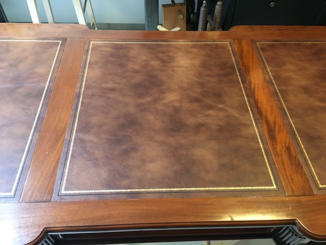Leather inlay on antique furniture